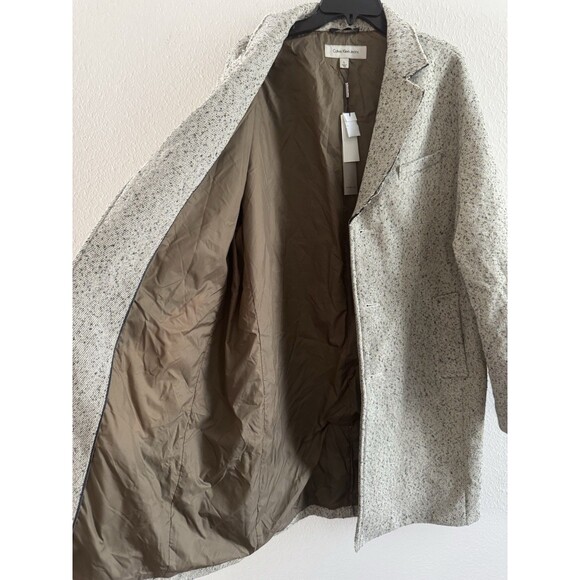 CALVIN KLEIN JEANS Men's Crombie Oversized Coat Size large cedar bark NWT 248$ - Picture 9 of 16